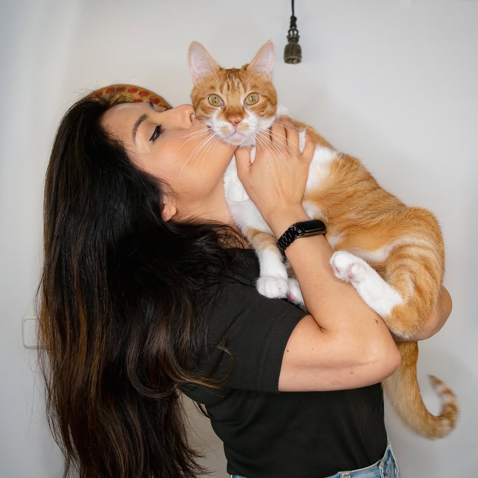 Verónica con su mascota